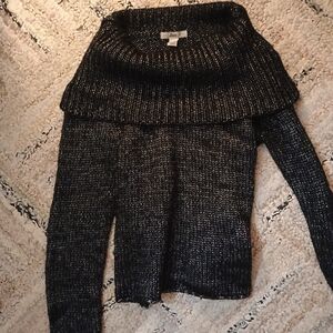 silver off the shoulder sweater